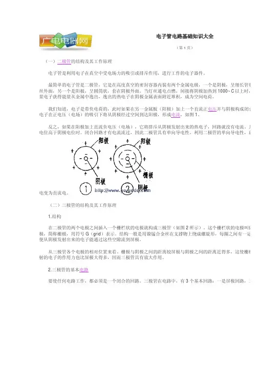 【电子管电路基础知识大全】