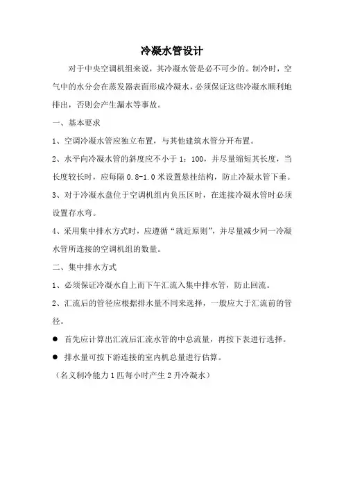 冷凝水管设计