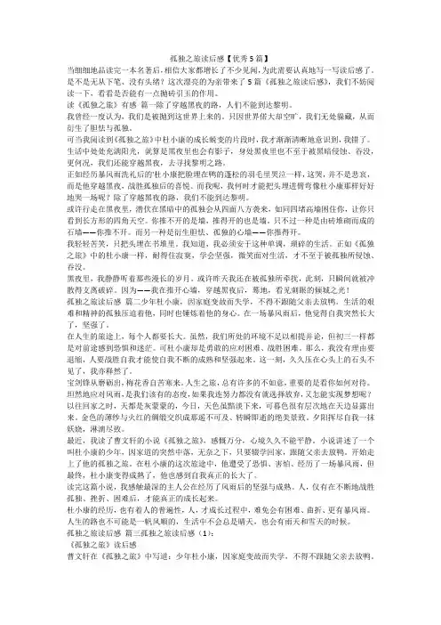 2023最新-孤独之旅读后感【优秀5篇】