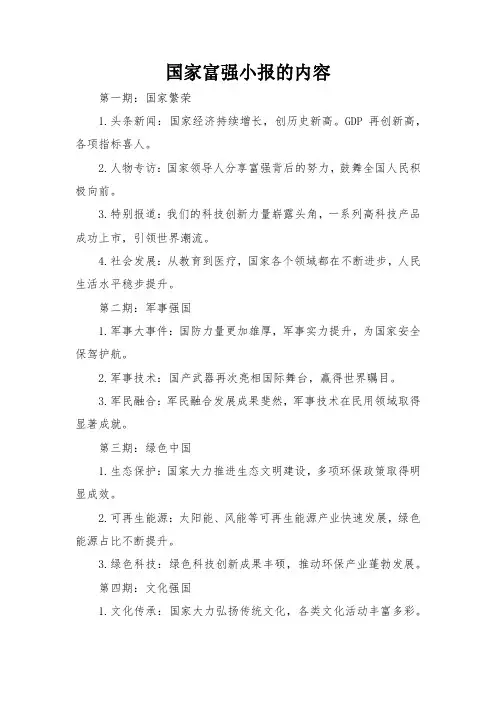 国家富强小报的内容