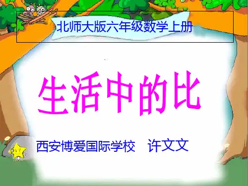北师大版数学六年级上册《生活中的比》PPT课件