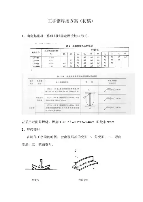 工字钢焊接方案