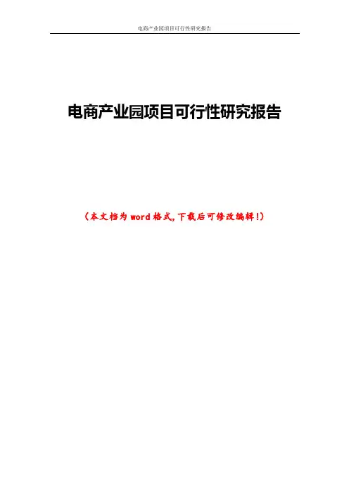电商产业园项目可行性研究报告