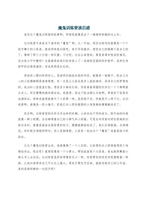 魔鬼训练营读后感