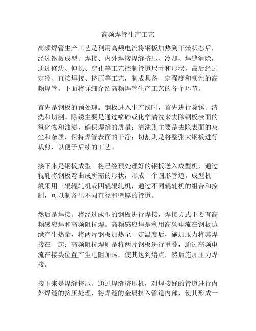 高频焊管生产工艺