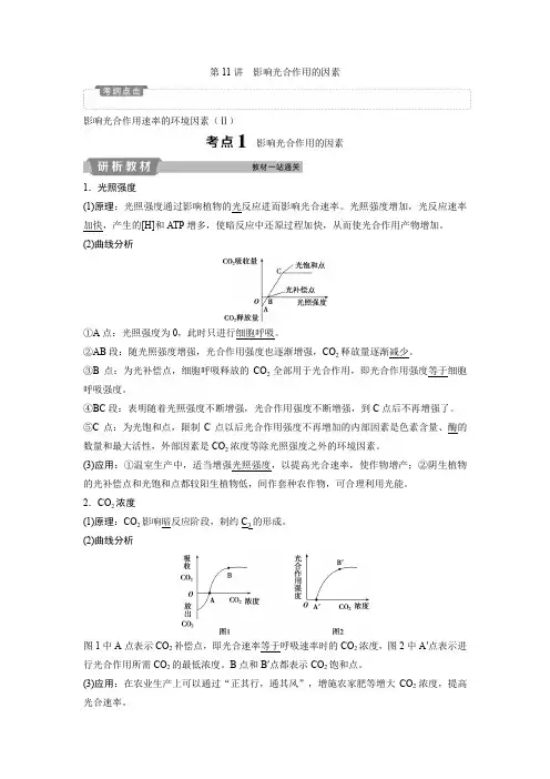 高中生物一轮复习讲义：第3单元 4 第11讲影响光合作用的因素 Word版含答案