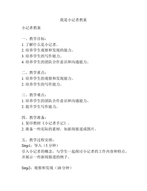 我是小记者教案
