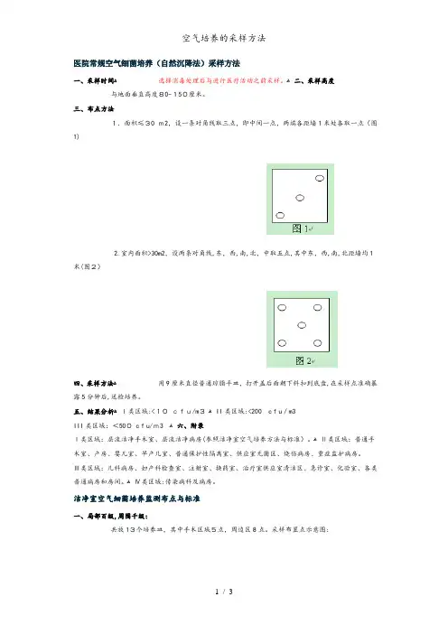 空气培养的采样方法