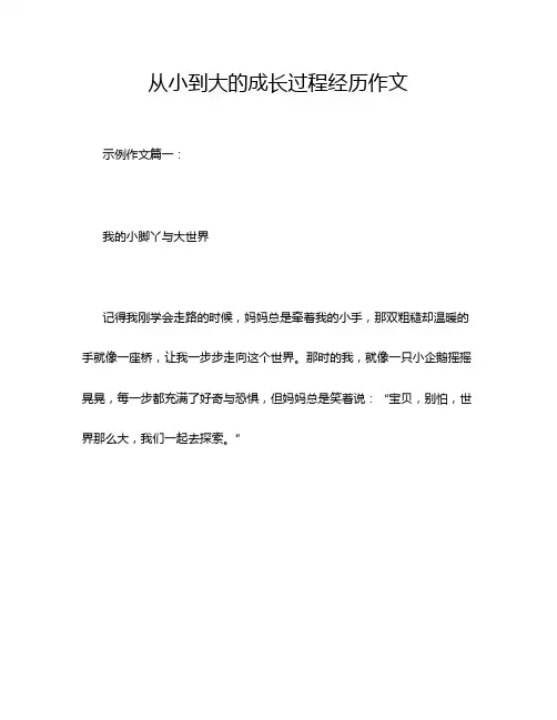 从小到大的成长过程经历作文
