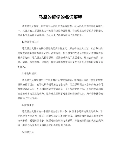 马原的哲学的名词解释