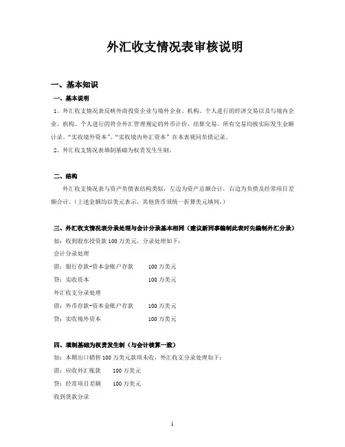 外汇收支情况表