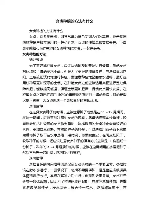 女贞种植的方法有什么