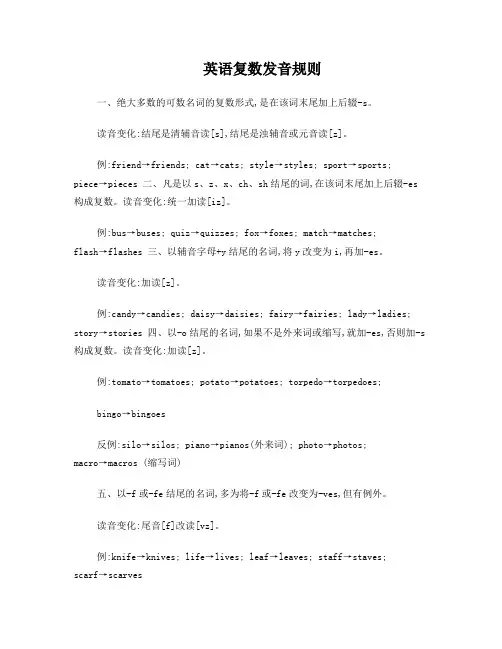 英语复数发音规则