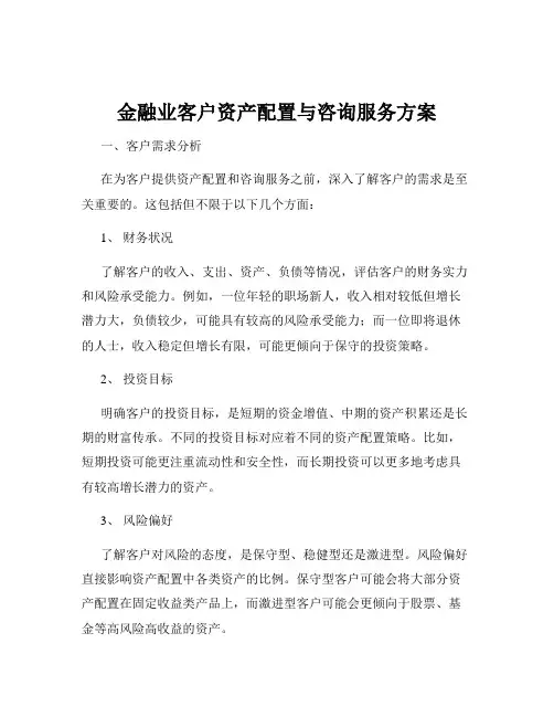 金融业客户资产配置与咨询服务方案