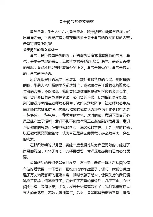 关于勇气的作文素材