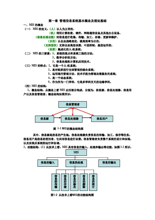 第一章MIS基本概念及理论基础