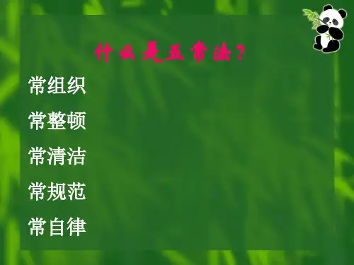 精选生产现场管理五常法教材