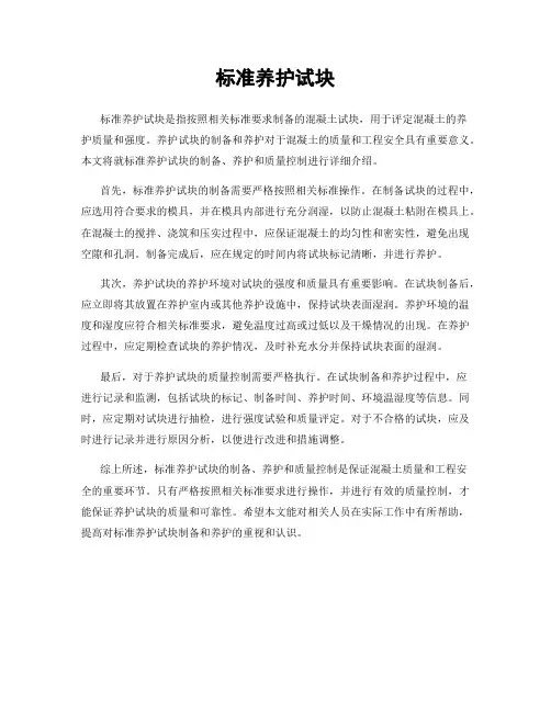 标准养护试块