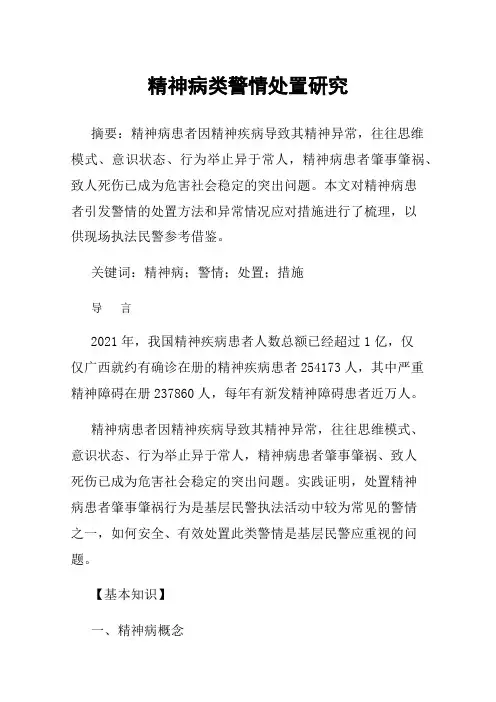 精神病类警情处置研究