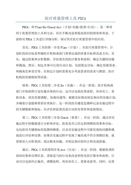 医疗质量管理工具PDCA