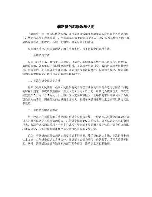 套路贷的犯罪数额认定