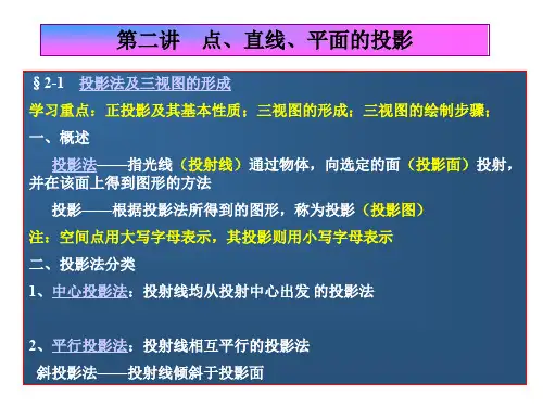 点、直线、平面的投影