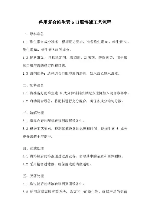 兽用复合维生素b口服溶液工艺流程