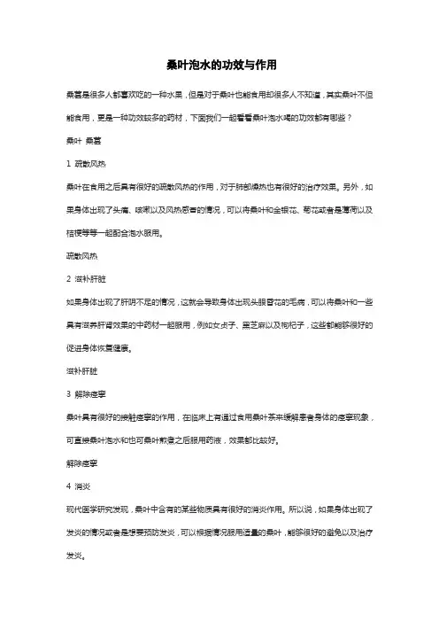 桑叶泡水的功效与作用