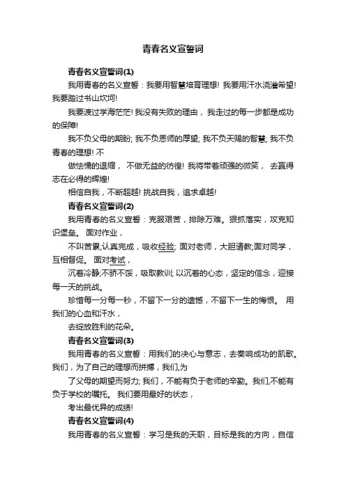 青春名义宣誓词