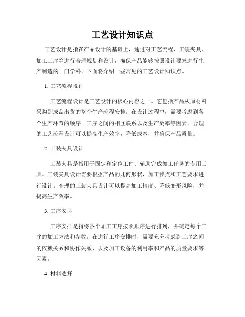 工艺设计知识点