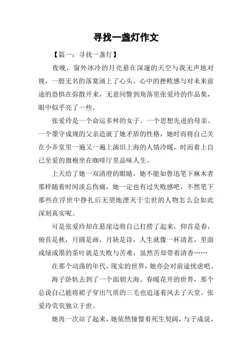 寻找一盏灯作文