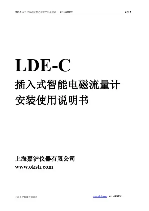 上海嘉沪仪器 LDE-C 插入式智能电磁流量计 说明书