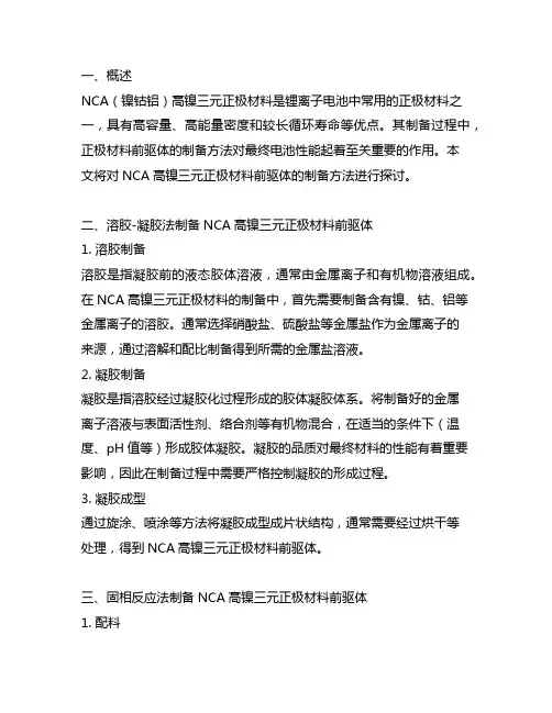 nca高镍三元正极材料前驱体的制备方法
