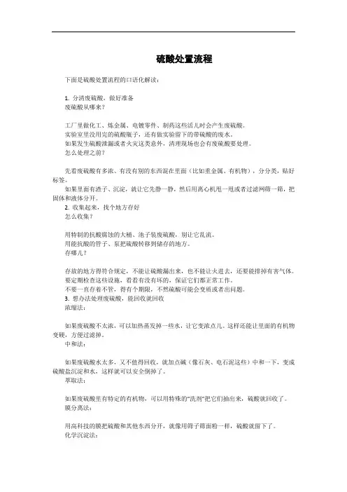 硫酸处置流程