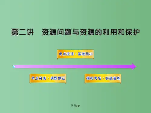 高中地理全程复习方略教师用书配套课件 6.2 资源问题与资源的利用和保护 中图版选修