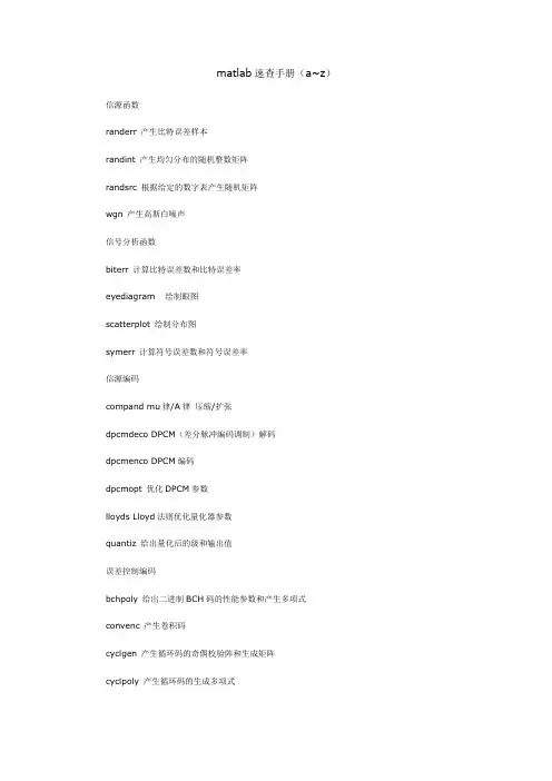matlab速查手册