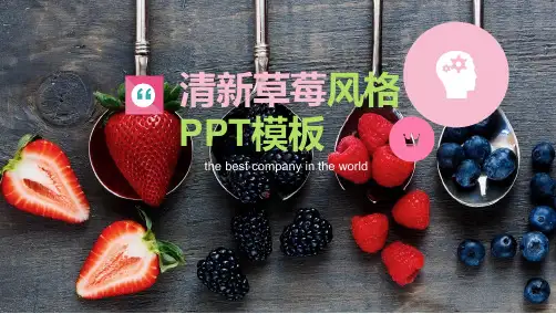 清新草莓风格ppt模板