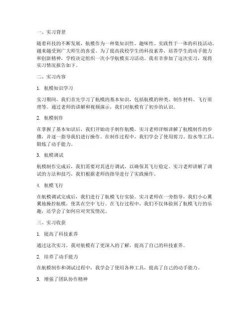 小学航模实习报告