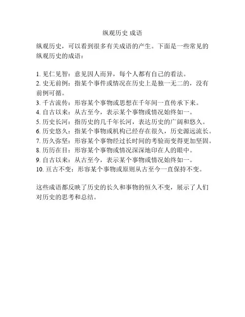 纵观历史 成语