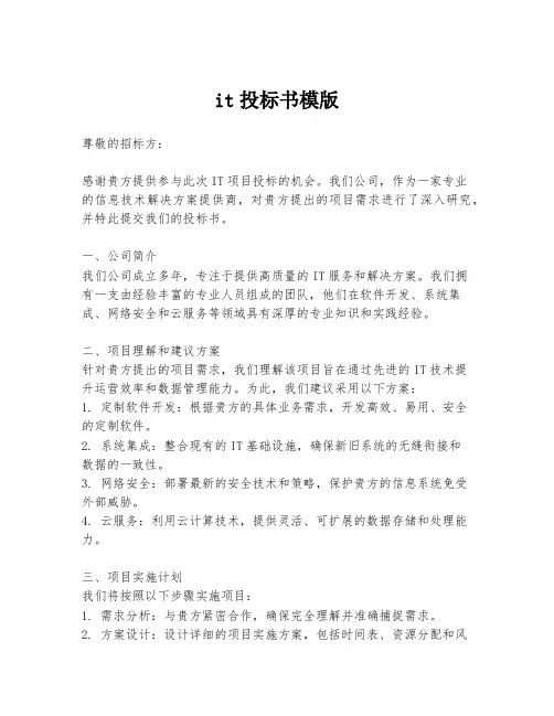 it投标书模版