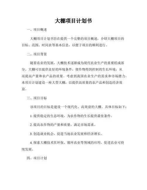 大棚项目计划书