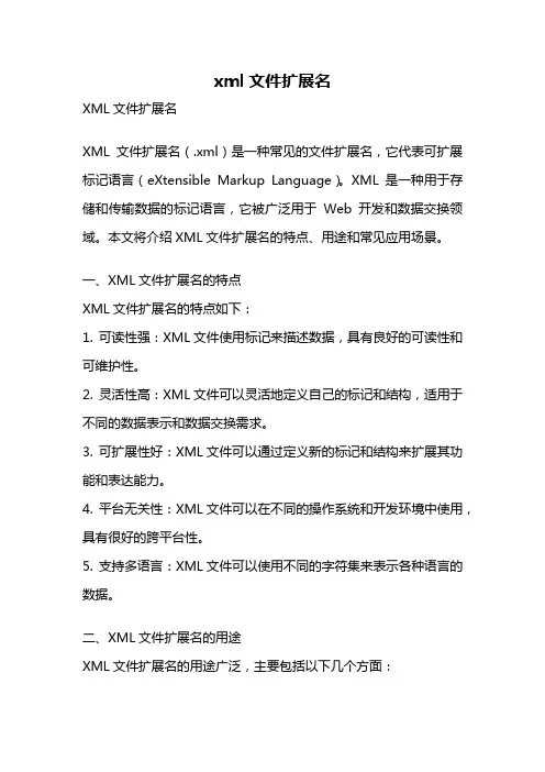 xml文件扩展名