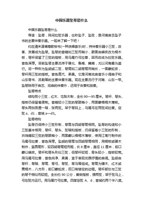 中国乐器坠琴是什么