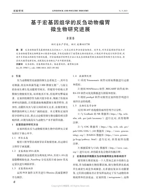 基于宏基因组学的反刍动物瘤胃微生物研究进展