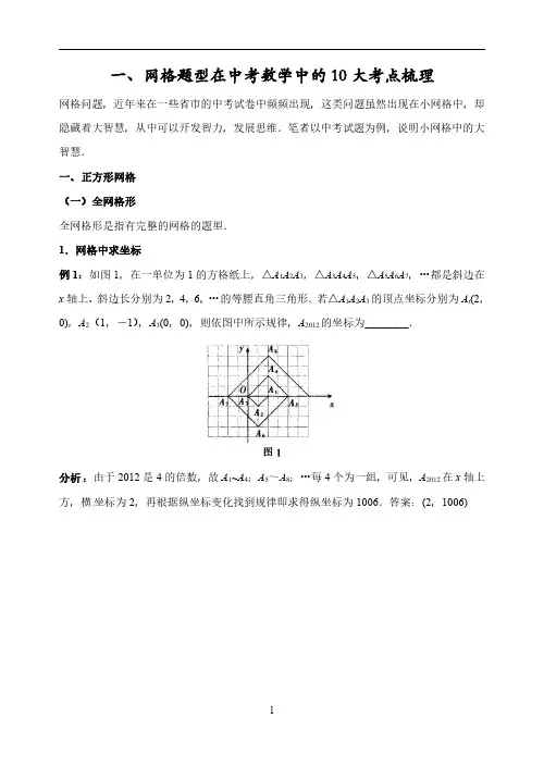 一文搞定初中数学网格问题