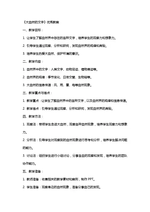 《大自然的文字》教案2