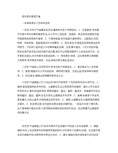 绿化养护明细.