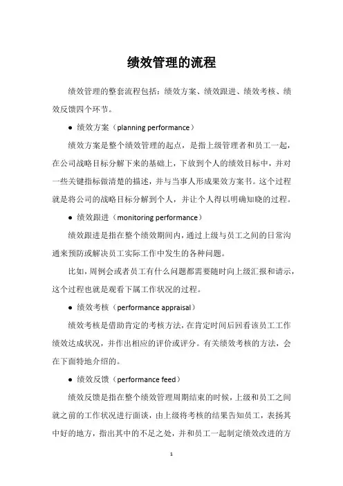 绩效管理的流程