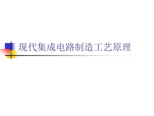 现代集成电路制造工艺原理-第九章PPT课件