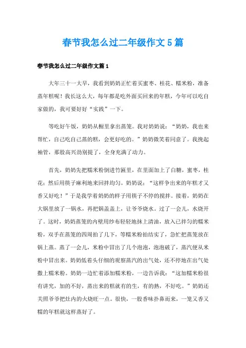春节我怎么过二年级作文5篇